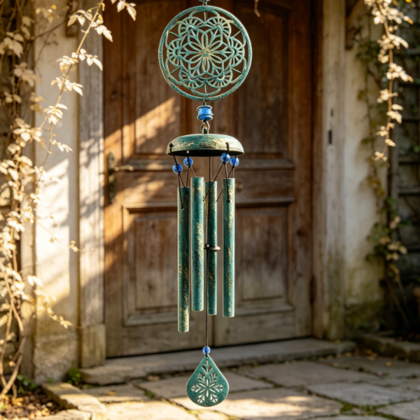 Outdoor Zen Atmosphere Wind Chime Outdoor Garden Terrace Decoration: Mandala Design Wind Chimes   A Gift for Mothers, Grandmothers, and Sisters (6 Petals)