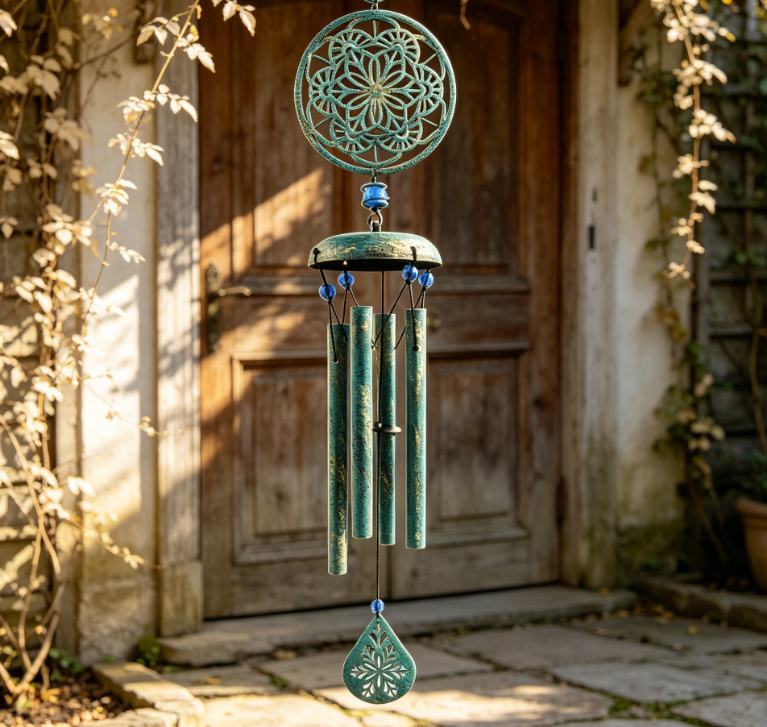Outdoor Zen Atmosphere Wind Chime Outdoor Garden Terrace Decoration: Mandala Design Wind Chimes A Gift for Mothers, Grandmothers, and Sisters (6 Petals)