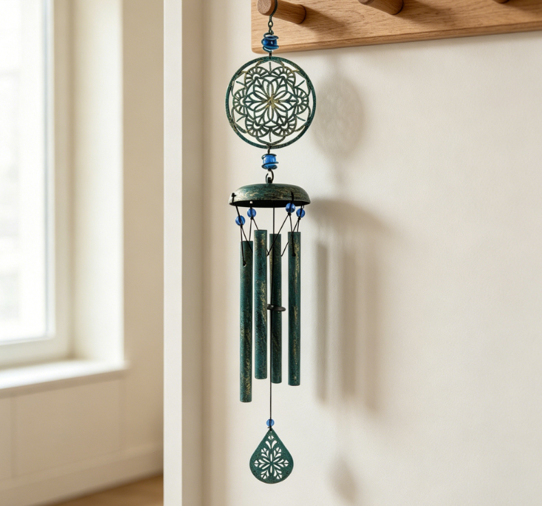 Outdoor Zen Atmosphere Wind Chime Outdoor Garden Terrace Decoration: Mandala Design Wind Chimes A Gift for Mothers, Grandmothers, and Sisters (6 Petals) Image 2