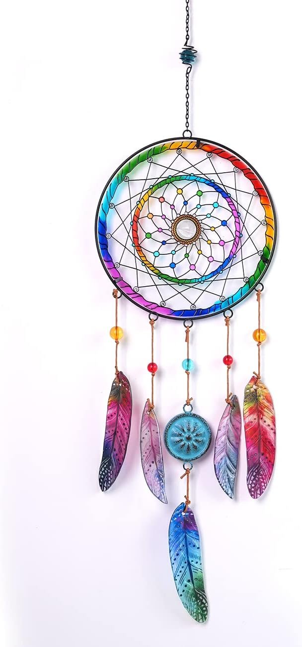 Metal arrow wind chime, sandblasted glass decorative wall decoration, souvenir gift, suitable for indoor and outdoor gift for mom, 21 7 inches
