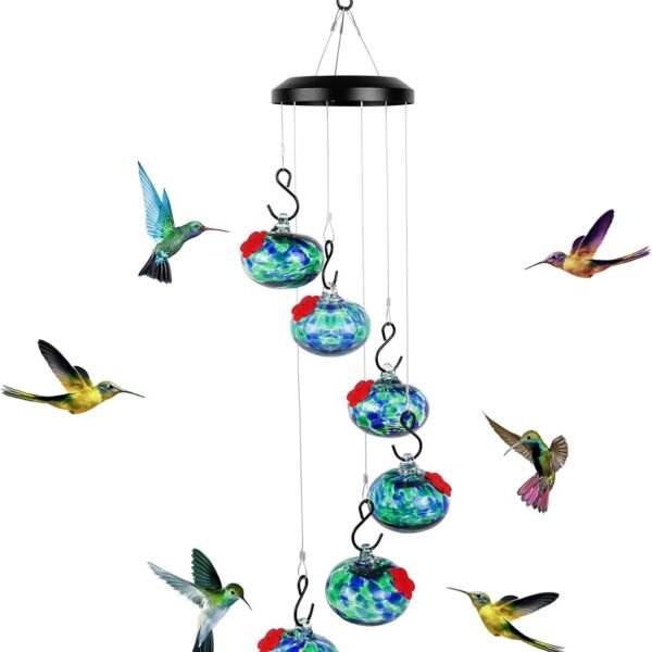 Charming Wind Chimes: Hummingbird Feeder   Outdoor Hanging Style   Ant proof, Bee proof, Leak proof, Perfect Outdoor Garden Decoration