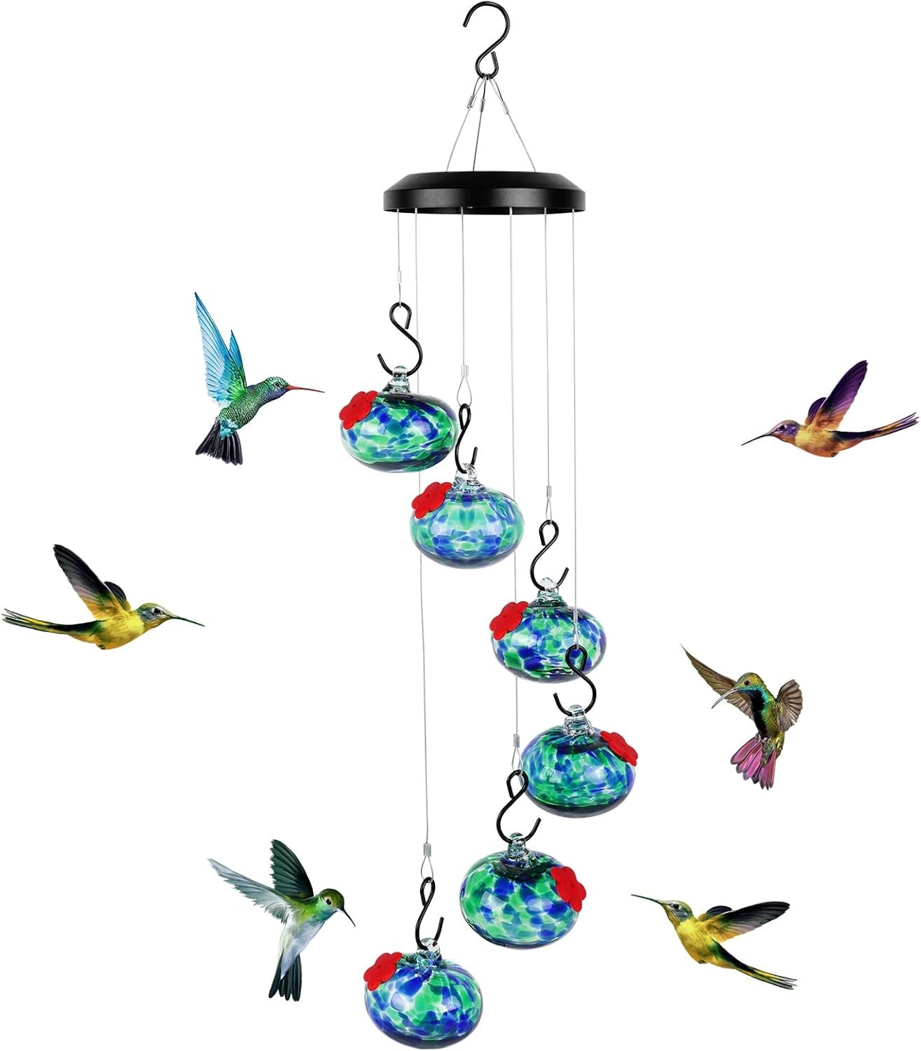 Charming Wind Chimes: Hummingbird Feeder Outdoor Hanging Style Ant proof, Bee proof, Leak proof, Perfect Outdoor Garden Decoration