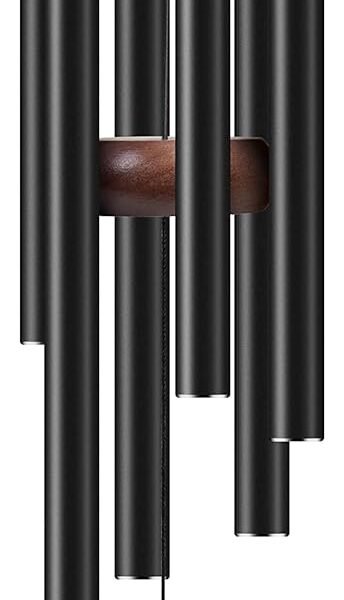 Large Aluminum Wind Chime, 37 inches, Creates a Zen Atmosphere, Suitable for Outdoor, Garden, and Patio Decoration Classic Black Wind Chime with Chime Discs, Suitable as a Gift for Mom or Neighbor, Suitable for Both Men and Women