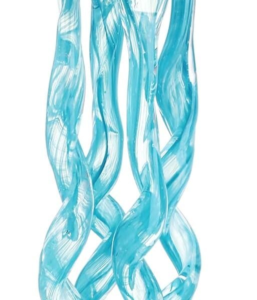Handmade blown art glass jellyfish wind chimes, glass jellyfish hanging sun catcher wind chimes, outdoor wind chimes, sea glass blown wind chimes, beach parties, wedding decorations (light blue)