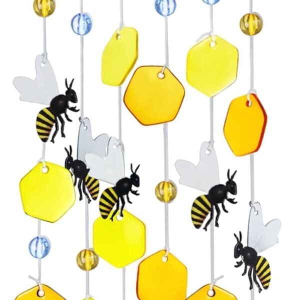 23 18 inch Bee Wind Chime, Outdoor Decoration, Unique Stained Glass Wind Chime, Garden Decoration, Outdoor Wind Chime Sunshine Catcher, Gift for Women, Mothers, Grandmothers, Suitable for Both Men and Women