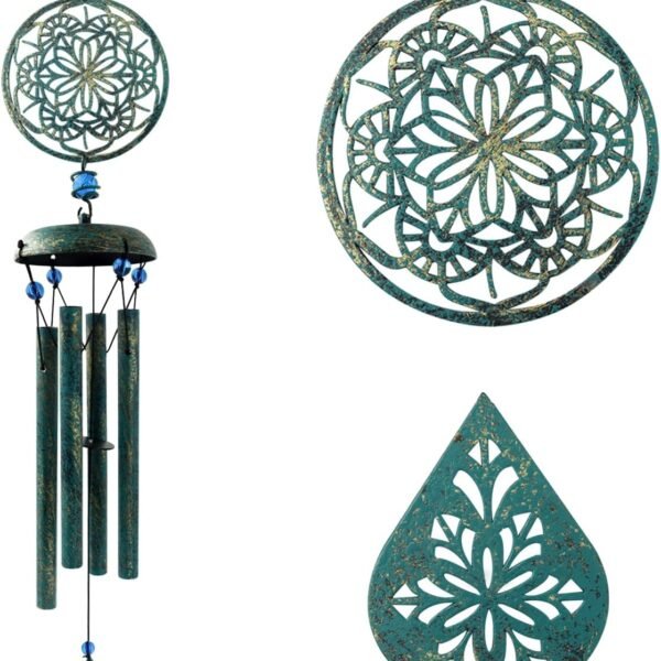 Outdoor Zen Atmosphere Wind Chime Outdoor Garden Terrace Decoration: Mandala Design Wind Chimes A Gift for Mothers, Grandmothers, and Sisters (6 Petals)