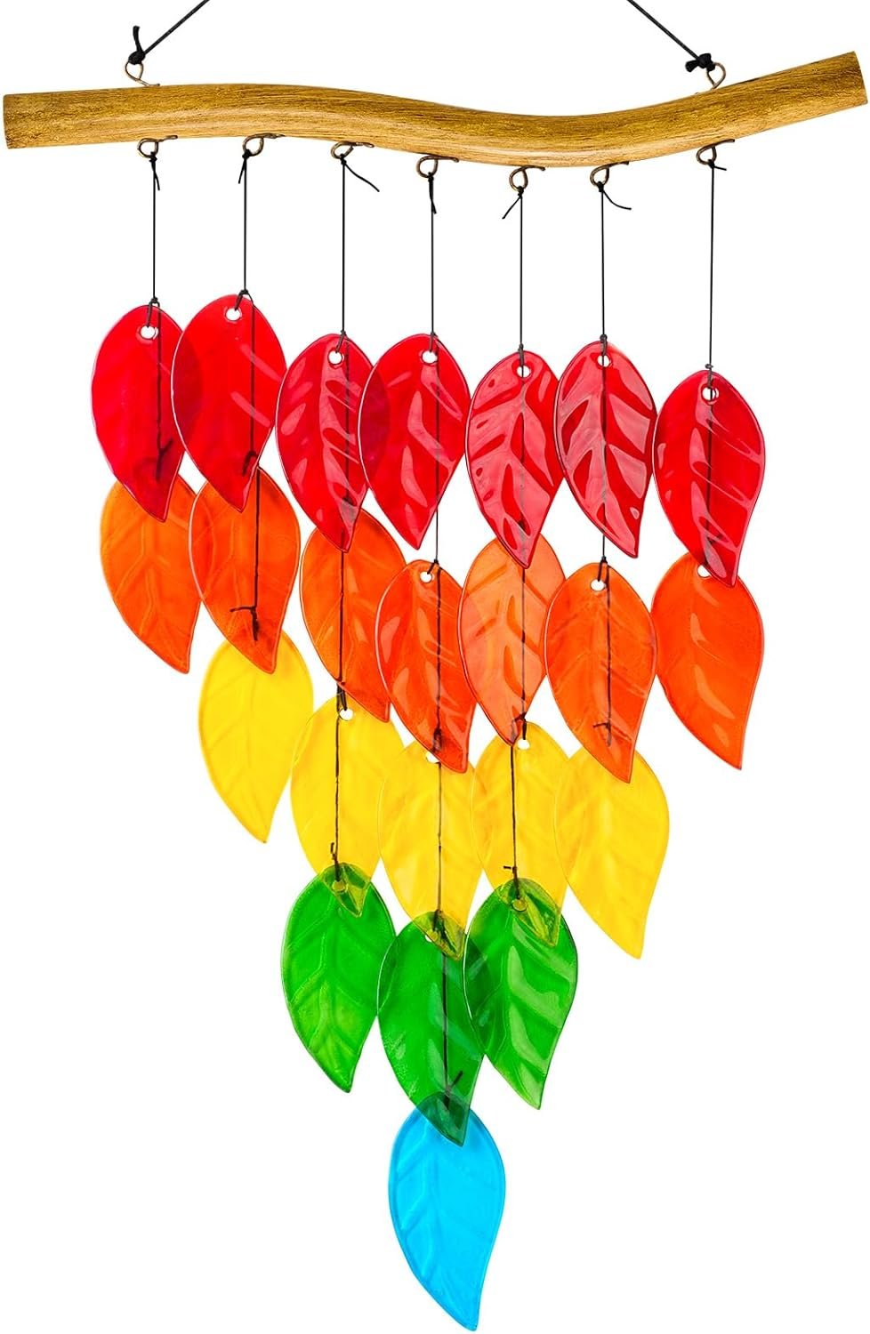 Glass Wind Chimes, Outdoor Wind Chimes, Colored Wind Chimes, 28 inch Garden Wind Chimes, Suitable for Family Terraces, Housewarming Gifts, Suitable for Both Men and Women