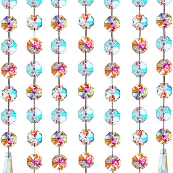 13 inch hanging crystal prism sun catcher, suitable for Christmas trees, crystal wind chimes, colored glass bead chain pendants, decorative wind chimes